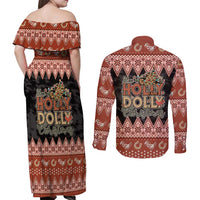 Howdy Christmas Couples Matching Off Shoulder Maxi Dress and Long Sleeve Button Shirt Have a Holly Jolly Christmas - Wonder Print Shop