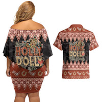 Howdy Christmas Couples Matching Off Shoulder Short Dress and Hawaiian Shirt Have a Holly Jolly Christmas - Wonder Print Shop