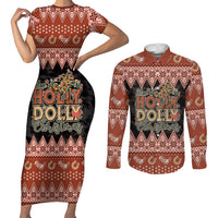 Howdy Christmas Couples Matching Short Sleeve Bodycon Dress and Long Sleeve Button Shirt Have a Holly Jolly Christmas - Wonder Print Shop