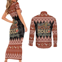 Howdy Christmas Couples Matching Short Sleeve Bodycon Dress and Long Sleeve Button Shirt Have a Holly Jolly Christmas - Wonder Print Shop
