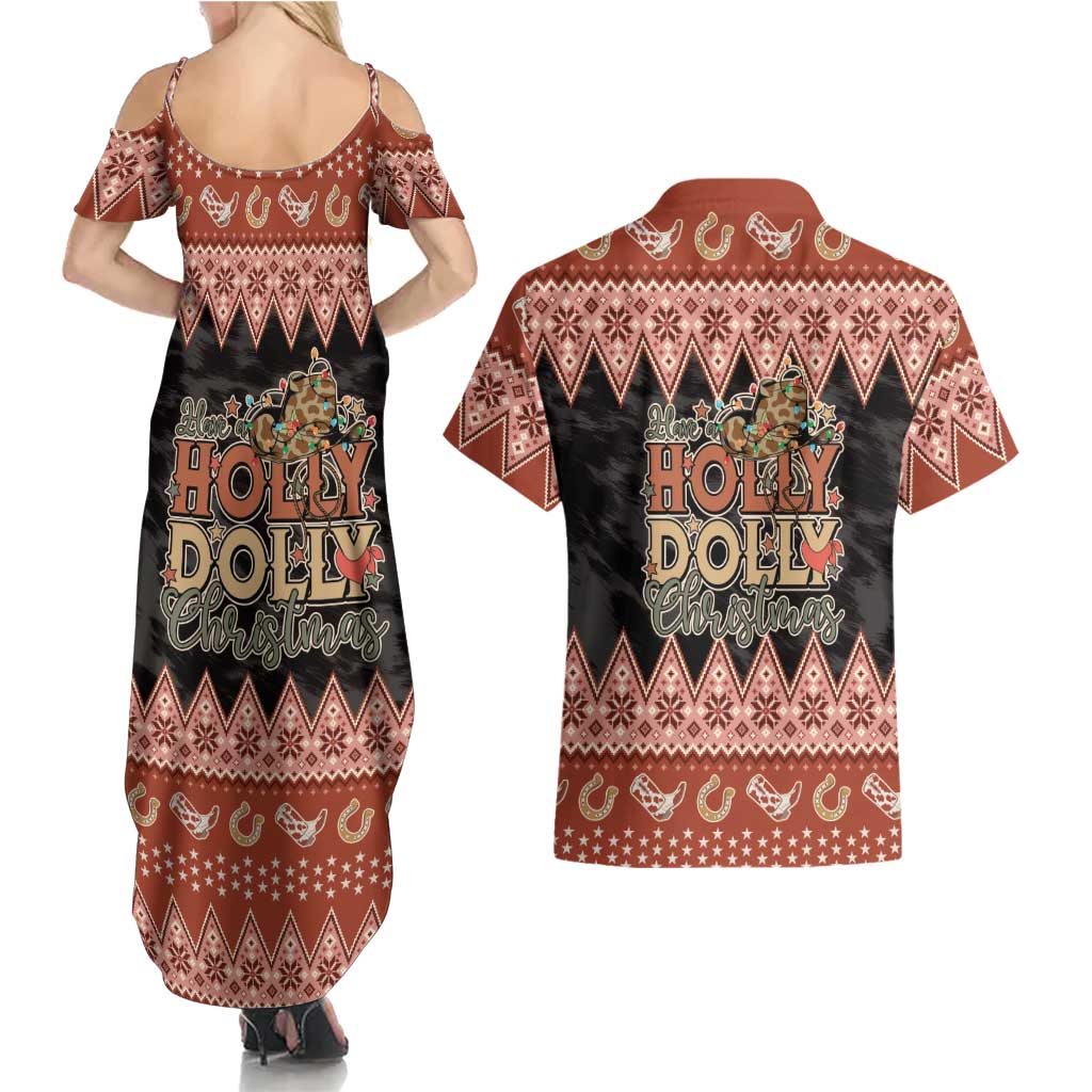 Howdy Christmas Couples Matching Summer Maxi Dress and Hawaiian Shirt Have a Holly Jolly Christmas - Wonder Print Shop