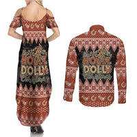 Howdy Christmas Couples Matching Summer Maxi Dress and Long Sleeve Button Shirt Have a Holly Jolly Christmas - Wonder Print Shop
