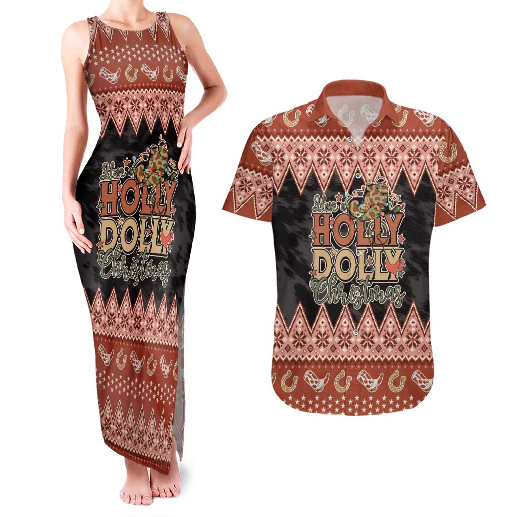 Howdy Christmas Couples Matching Tank Maxi Dress and Hawaiian Shirt Have a Holly Jolly Christmas - Wonder Print Shop