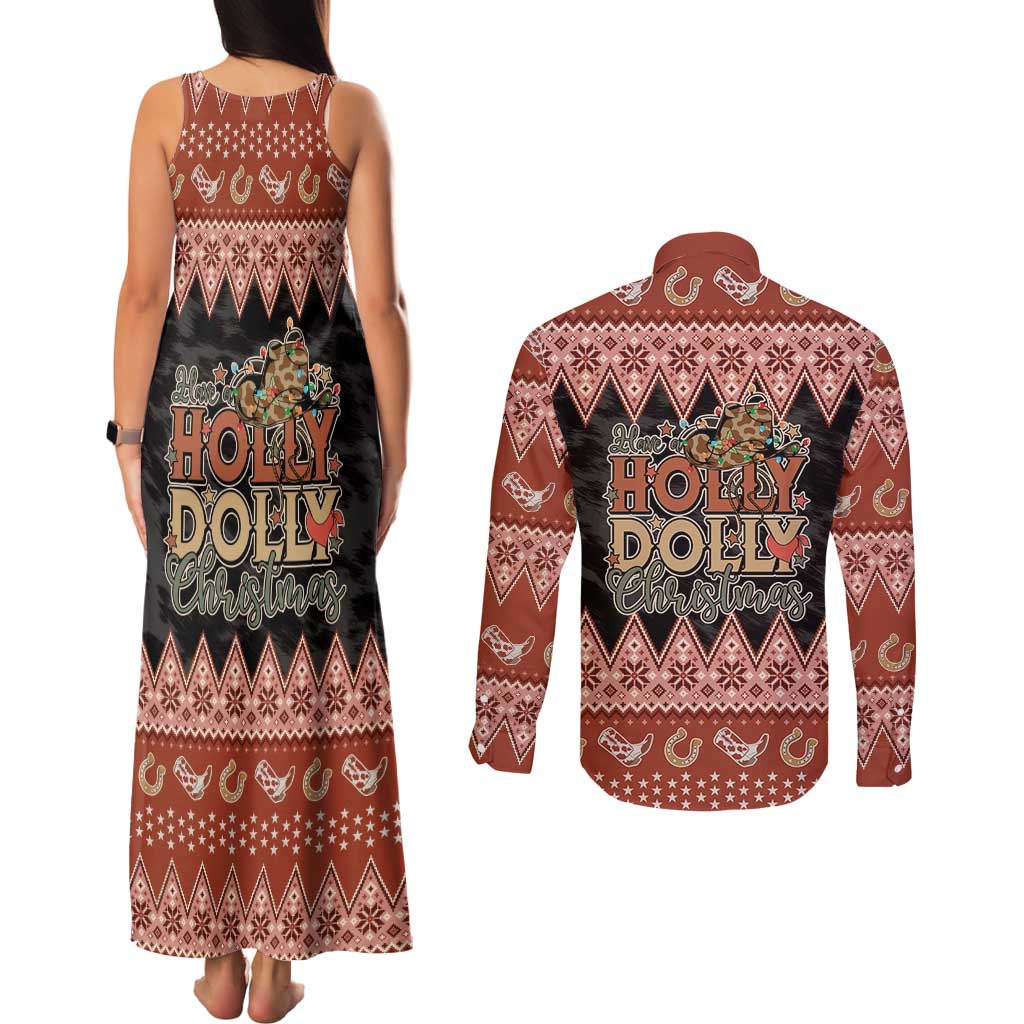 Howdy Christmas Couples Matching Tank Maxi Dress and Long Sleeve Button Shirt Have a Holly Jolly Christmas - Wonder Print Shop