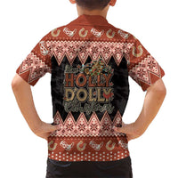 Howdy Christmas Family Matching Long Sleeve Bodycon Dress and Hawaiian Shirt Have a Holly Jolly Christmas - Wonder Print Shop