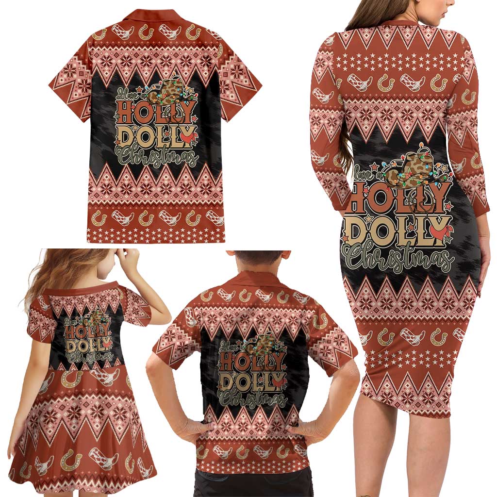 Howdy Christmas Family Matching Long Sleeve Bodycon Dress and Hawaiian Shirt Have a Holly Jolly Christmas - Wonder Print Shop