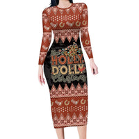 Howdy Christmas Family Matching Long Sleeve Bodycon Dress and Hawaiian Shirt Have a Holly Jolly Christmas - Wonder Print Shop