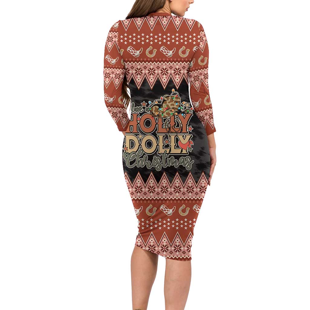 Howdy Christmas Family Matching Long Sleeve Bodycon Dress and Hawaiian Shirt Have a Holly Jolly Christmas - Wonder Print Shop