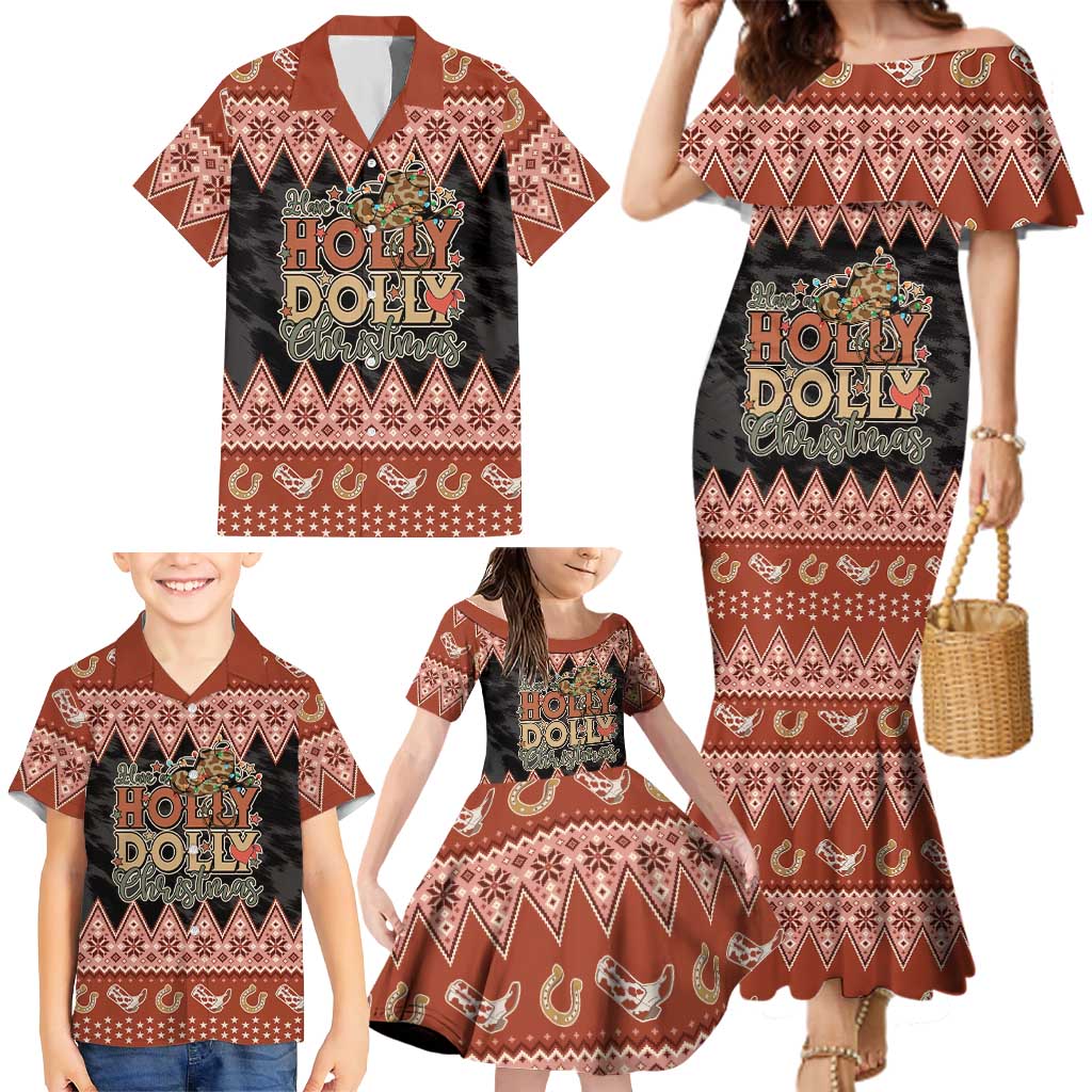 Howdy Christmas Family Matching Mermaid Dress and Hawaiian Shirt Have a Holly Jolly Christmas - Wonder Print Shop