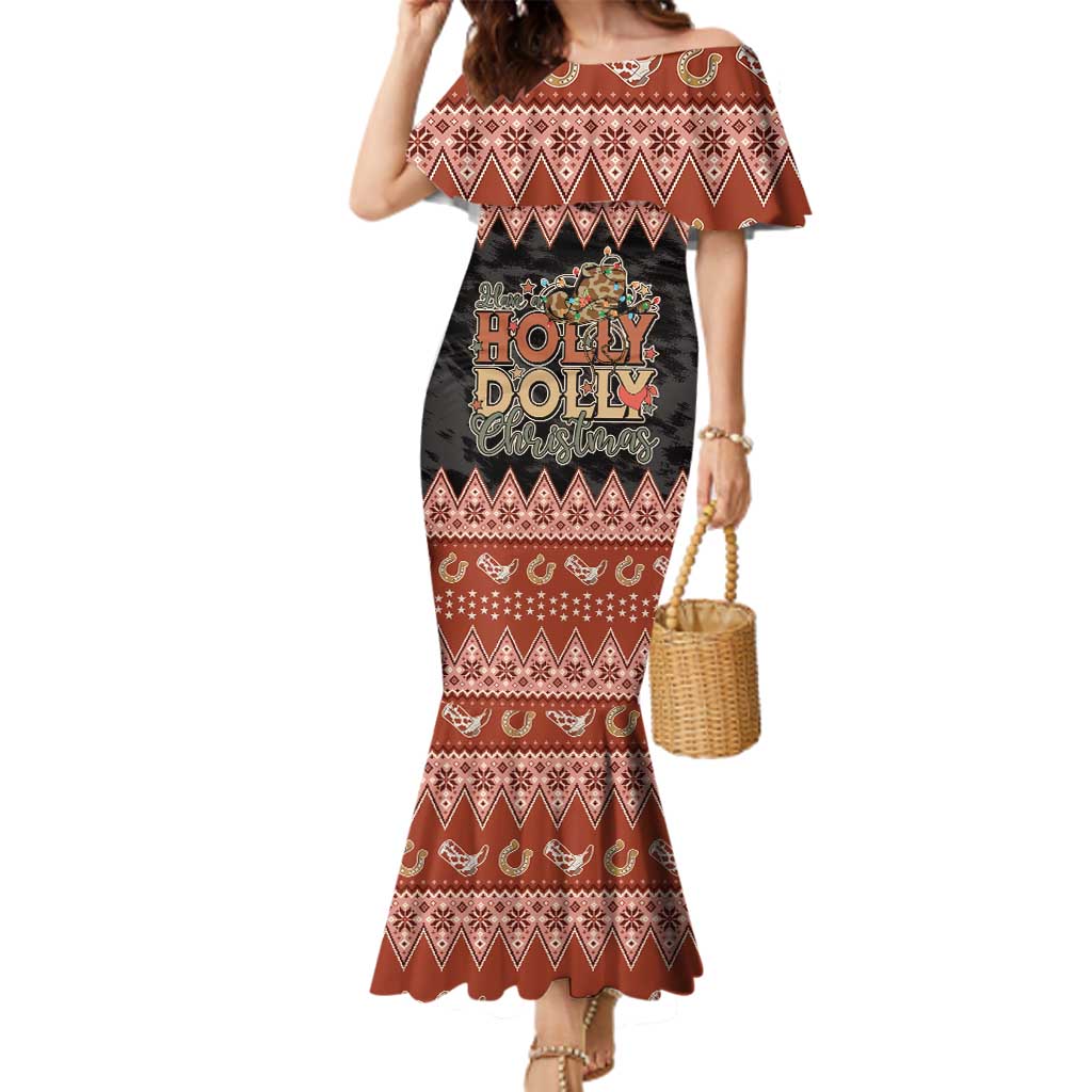 Howdy Christmas Family Matching Mermaid Dress and Hawaiian Shirt Have a Holly Jolly Christmas - Wonder Print Shop