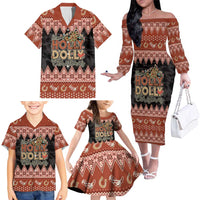 Howdy Christmas Family Matching Off The Shoulder Long Sleeve Dress and Hawaiian Shirt Have a Holly Jolly Christmas - Wonder Print Shop