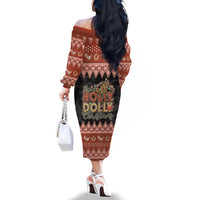 Howdy Christmas Family Matching Off The Shoulder Long Sleeve Dress and Hawaiian Shirt Have a Holly Jolly Christmas - Wonder Print Shop