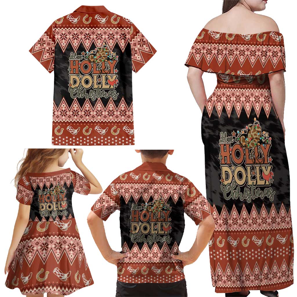 Howdy Christmas Family Matching Off Shoulder Maxi Dress and Hawaiian Shirt Have a Holly Jolly Christmas - Wonder Print Shop