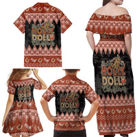 Howdy Christmas Family Matching Off Shoulder Maxi Dress and Hawaiian Shirt Have a Holly Jolly Christmas - Wonder Print Shop