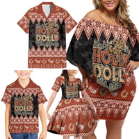 Howdy Christmas Family Matching Off Shoulder Short Dress and Hawaiian Shirt Have a Holly Jolly Christmas - Wonder Print Shop