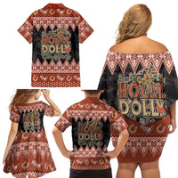 Howdy Christmas Family Matching Off Shoulder Short Dress and Hawaiian Shirt Have a Holly Jolly Christmas - Wonder Print Shop