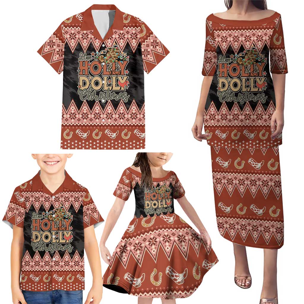 Howdy Christmas Family Matching Puletasi and Hawaiian Shirt Have a Holly Jolly Christmas - Wonder Print Shop