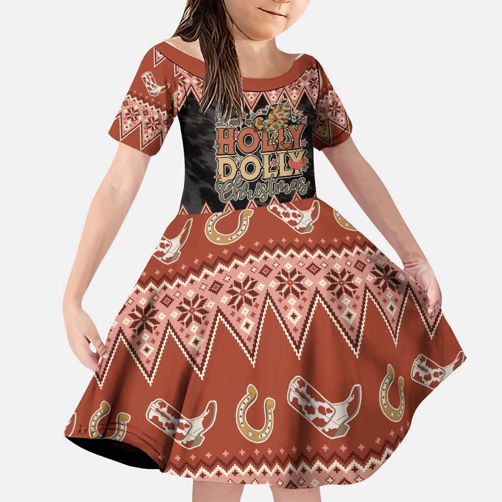 Howdy Christmas Family Matching Short Sleeve Bodycon Dress and Hawaiian Shirt Have a Holly Jolly Christmas - Wonder Print Shop