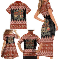 Howdy Christmas Family Matching Short Sleeve Bodycon Dress and Hawaiian Shirt Have a Holly Jolly Christmas - Wonder Print Shop