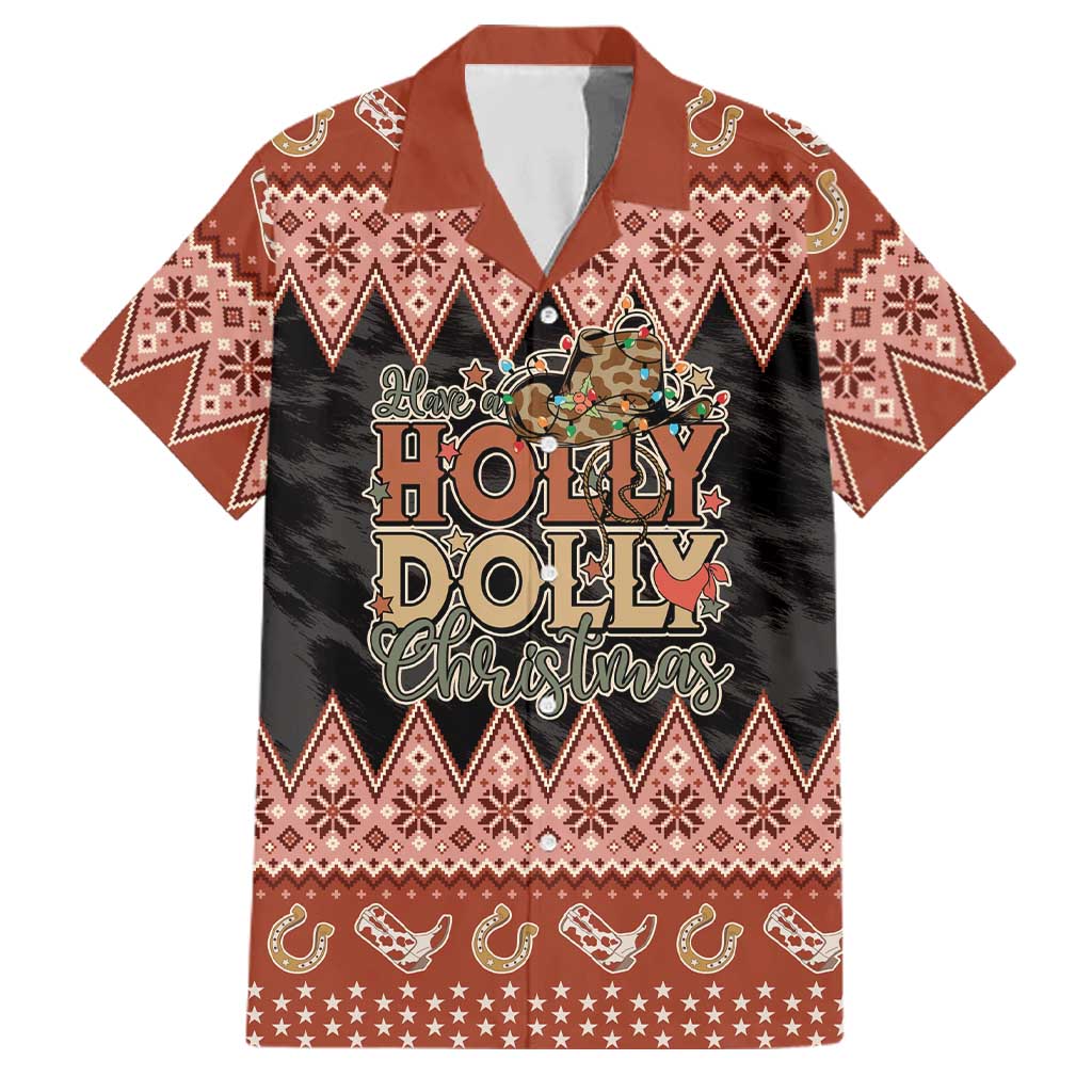 Howdy Christmas Family Matching Short Sleeve Bodycon Dress and Hawaiian Shirt Have a Holly Jolly Christmas - Wonder Print Shop