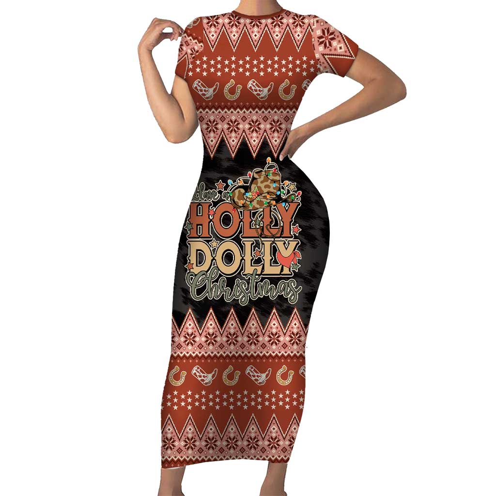 Howdy Christmas Family Matching Short Sleeve Bodycon Dress and Hawaiian Shirt Have a Holly Jolly Christmas - Wonder Print Shop