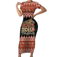 Howdy Christmas Family Matching Short Sleeve Bodycon Dress and Hawaiian Shirt Have a Holly Jolly Christmas - Wonder Print Shop