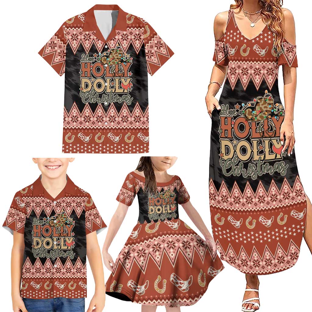 Howdy Christmas Family Matching Summer Maxi Dress and Hawaiian Shirt Have a Holly Jolly Christmas - Wonder Print Shop