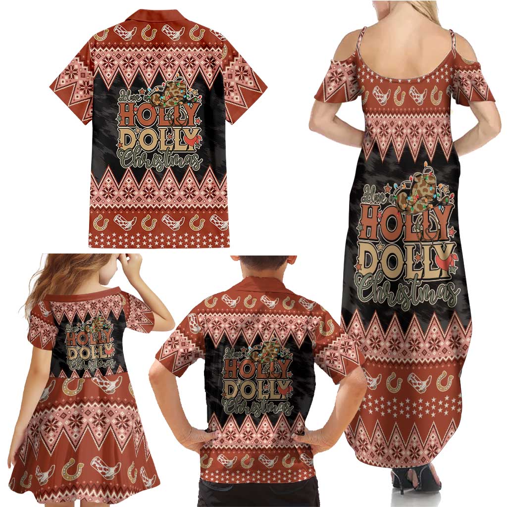 Howdy Christmas Family Matching Summer Maxi Dress and Hawaiian Shirt Have a Holly Jolly Christmas - Wonder Print Shop