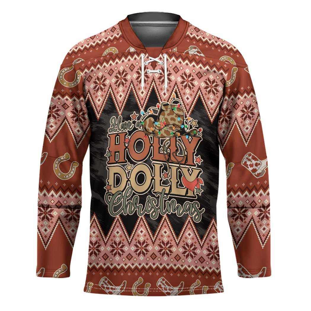 Howdy Christmas Hockey Jersey Have a Holly Jolly Christmas - Wonder Print Shop