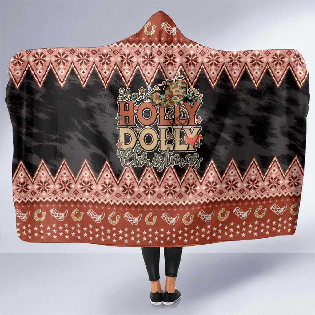 Howdy Christmas Hooded Blanket Have a Holly Jolly Christmas - Wonder Print Shop