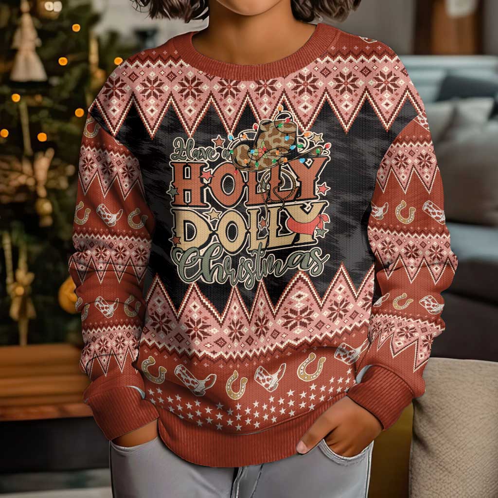 Howdy Christmas Kid Ugly Christmas Sweater Have a Holly Jolly Christmas - Wonder Print Shop