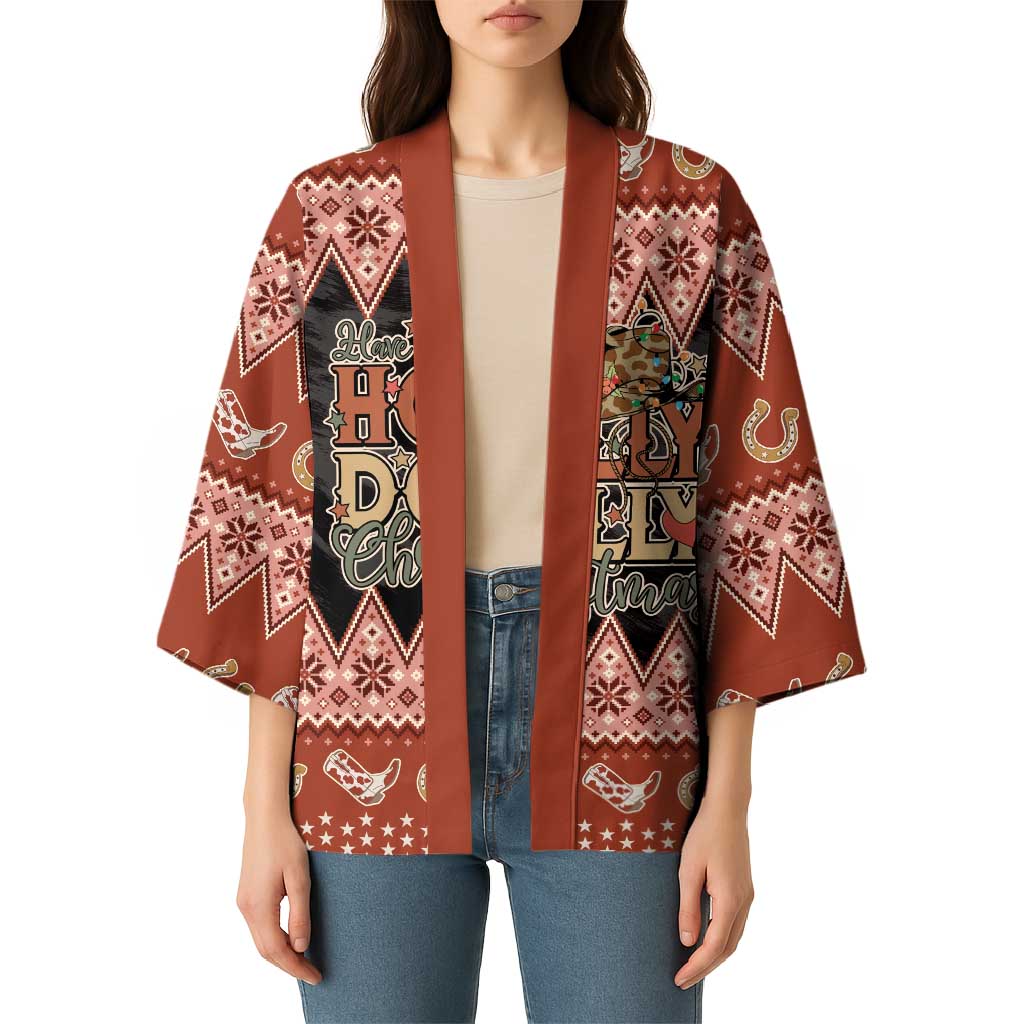 Howdy Christmas Kimono Have a Holly Jolly Christmas - Wonder Print Shop