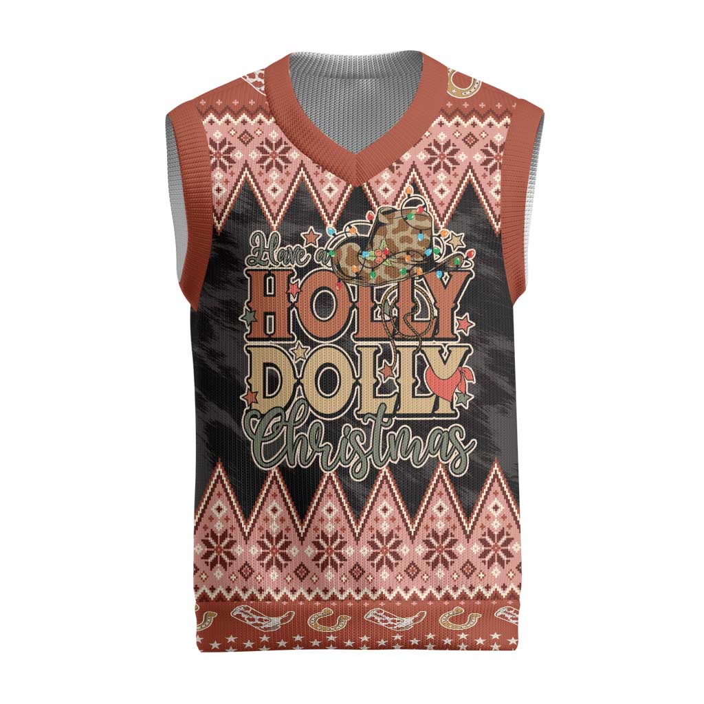 Howdy Christmas Knitted V-Neck Vest Have a Holly Jolly Christmas - Wonder Print Shop