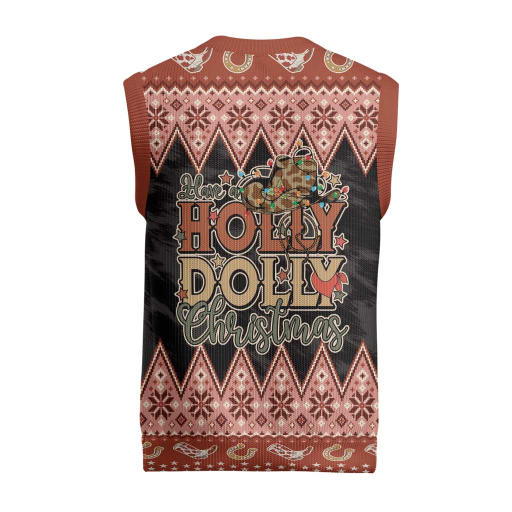 Howdy Christmas Knitted V-Neck Vest Have a Holly Jolly Christmas - Wonder Print Shop