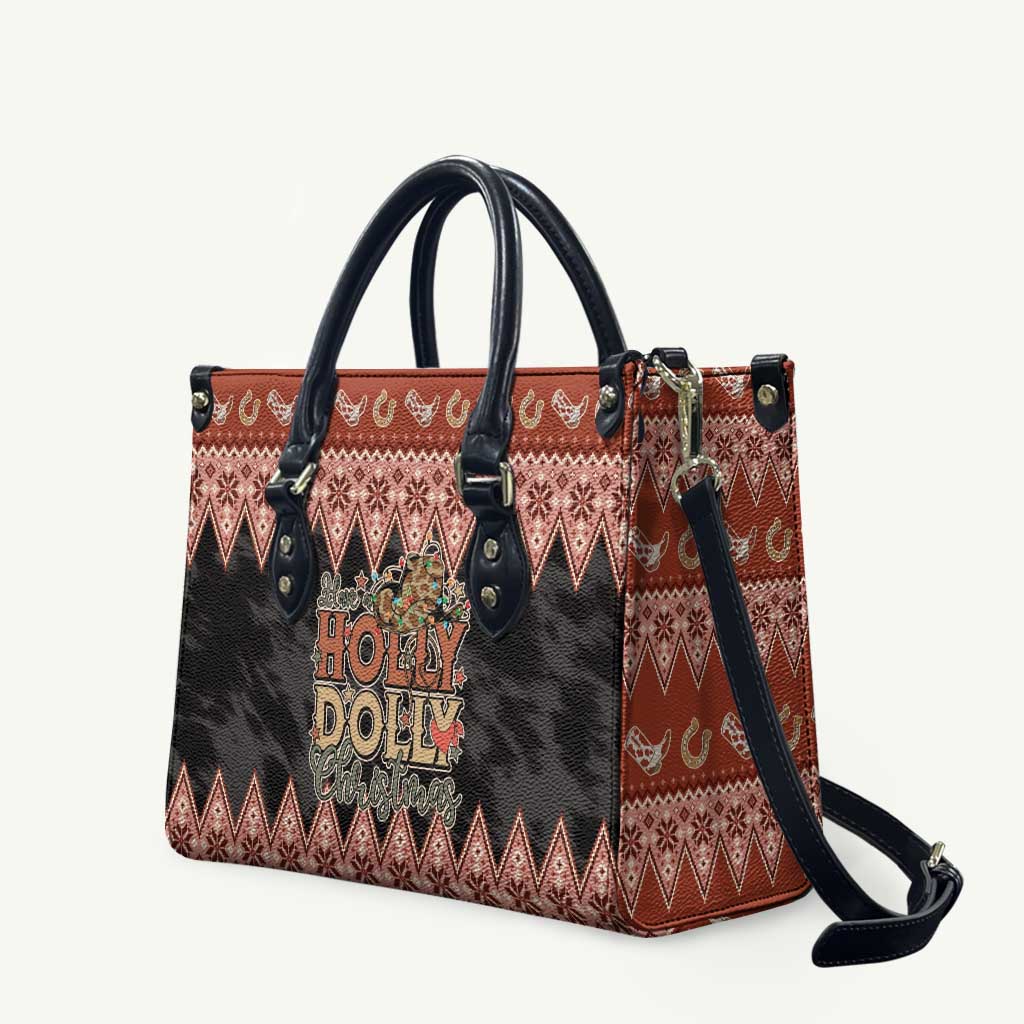 Howdy Christmas Leather Bag Have a Holly Jolly Christmas - Wonder Print Shop