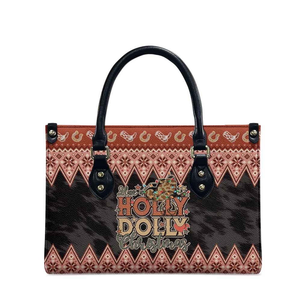 Howdy Christmas Leather Bag Have a Holly Jolly Christmas - Wonder Print Shop