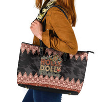 Howdy Christmas Leather Tote Bag Have a Holly Jolly Christmas - Wonder Print Shop