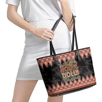 Howdy Christmas Leather Tote Bag Have a Holly Jolly Christmas - Wonder Print Shop