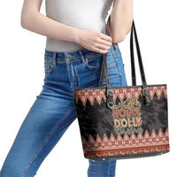 Howdy Christmas Leather Tote Bag Have a Holly Jolly Christmas - Wonder Print Shop
