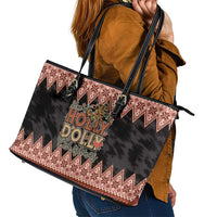 Howdy Christmas Leather Tote Bag Have a Holly Jolly Christmas - Wonder Print Shop