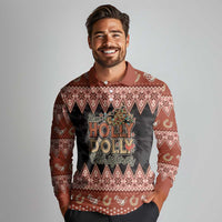 Howdy Christmas Long Sleeve Polo Shirt Have a Holly Jolly Christmas - Wonder Print Shop