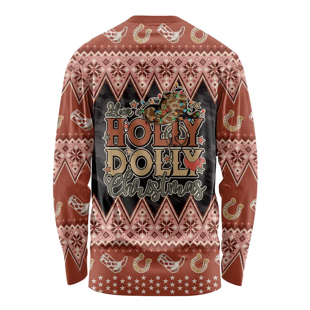 Howdy Christmas Long Sleeve Shirt Have a Holly Jolly Christmas - Wonder Print Shop