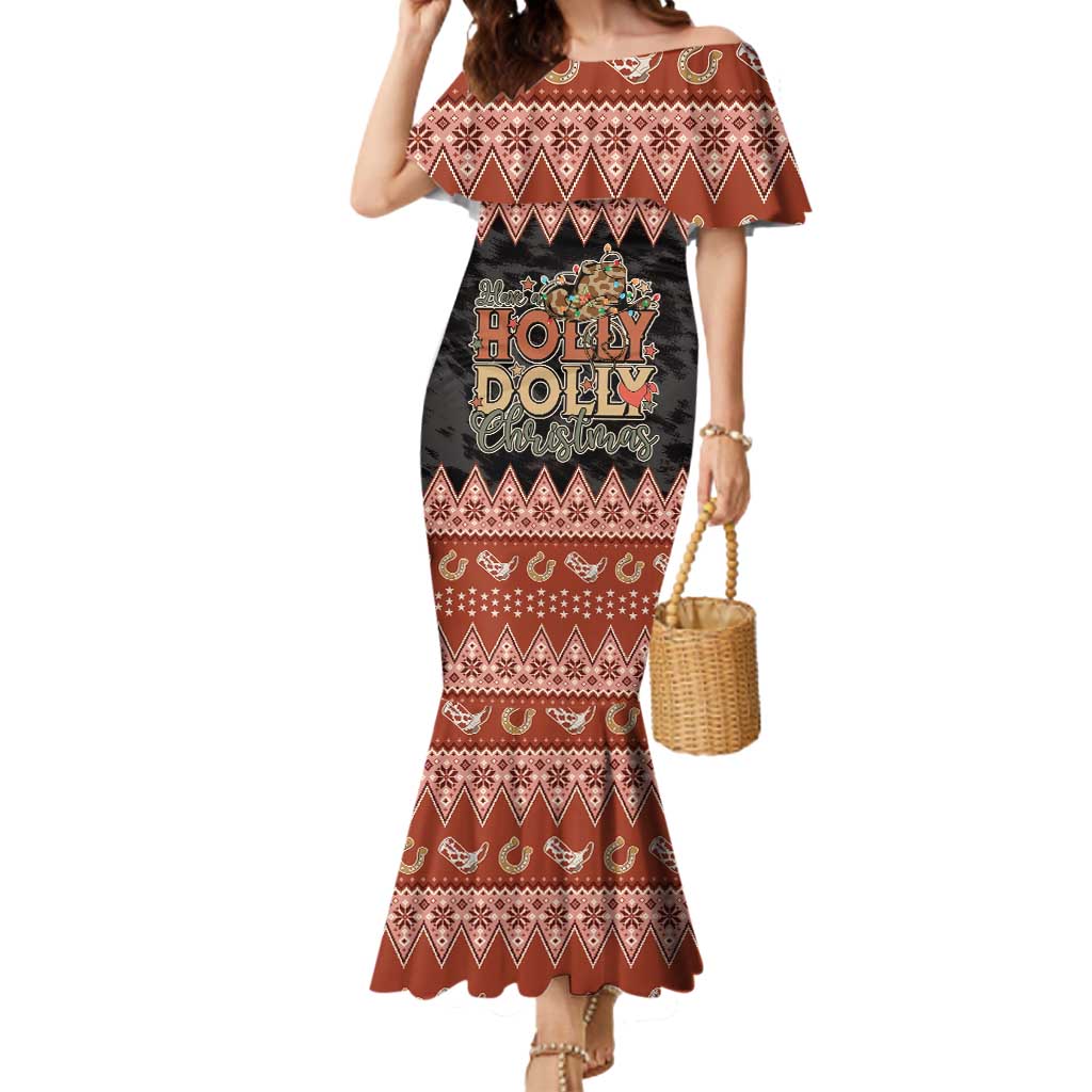 Howdy Christmas Mermaid Dress Have a Holly Jolly Christmas - Wonder Print Shop