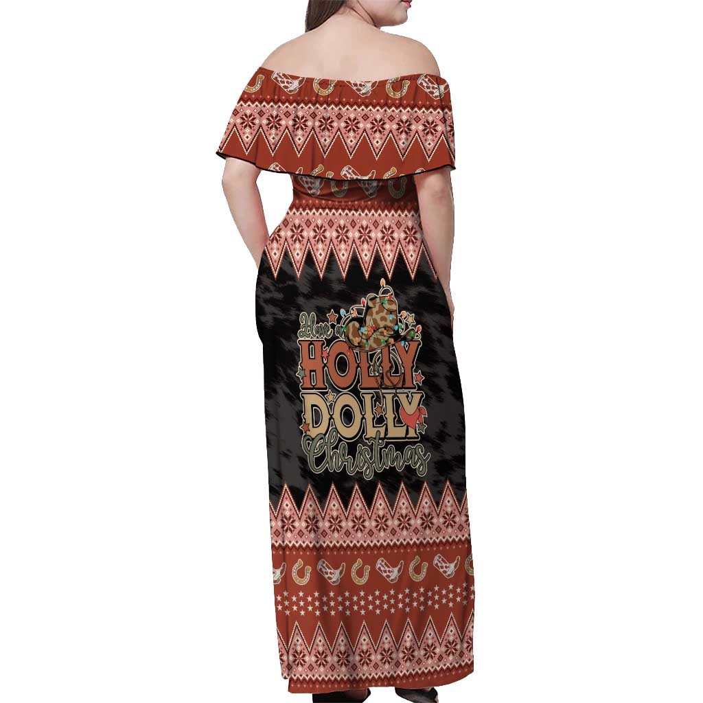 Howdy Christmas Off Shoulder Maxi Dress Have a Holly Jolly Christmas - Wonder Print Shop
