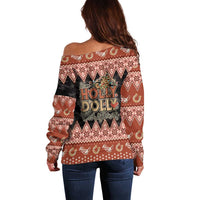 Howdy Christmas Off Shoulder Sweater Have a Holly Jolly Christmas - Wonder Print Shop