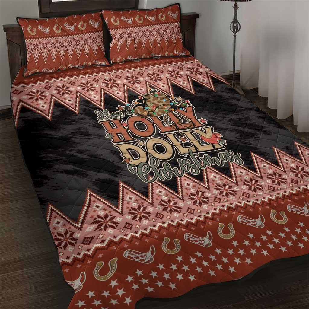 Howdy Christmas Quilt Bed Set Have a Holly Jolly Christmas - Wonder Print Shop