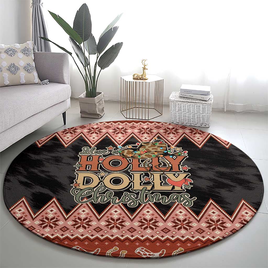 Howdy Christmas Round Carpet Have a Holly Jolly Christmas - Wonder Print Shop