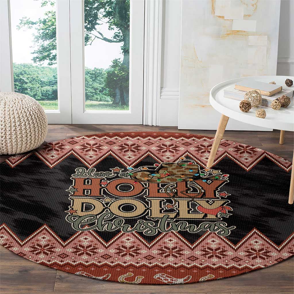 Howdy Christmas Round Carpet Have a Holly Jolly Christmas - Wonder Print Shop