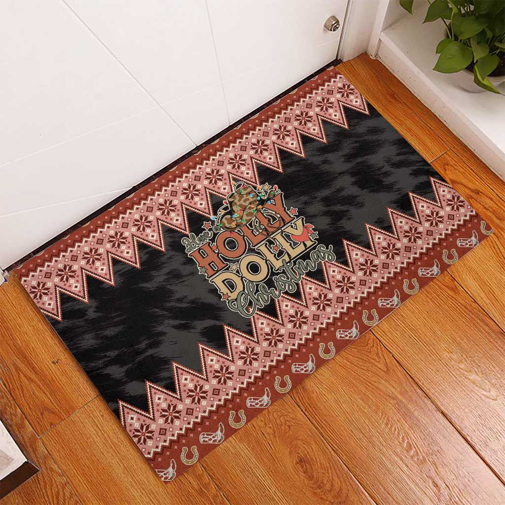 Howdy Christmas Rubber Doormat Have a Holly Jolly Christmas - Wonder Print Shop