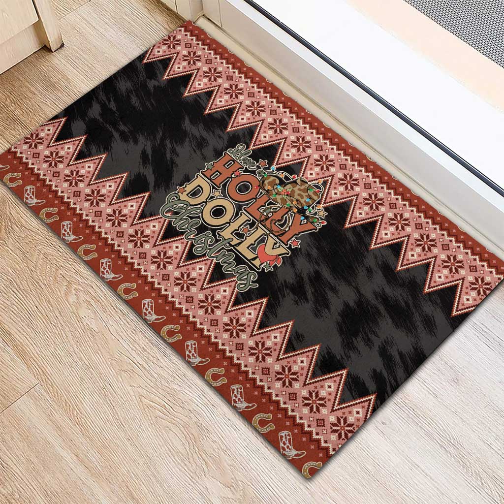 Howdy Christmas Rubber Doormat Have a Holly Jolly Christmas - Wonder Print Shop